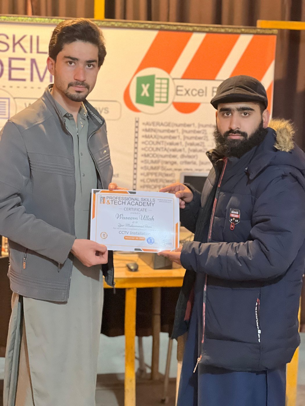 Proud PSTA graduate with his certificate