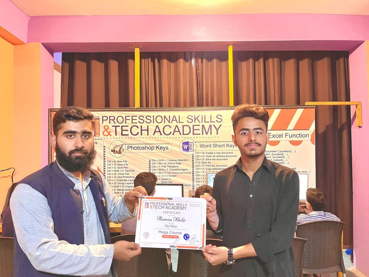 Student certificate distribution at PSTA computer lab